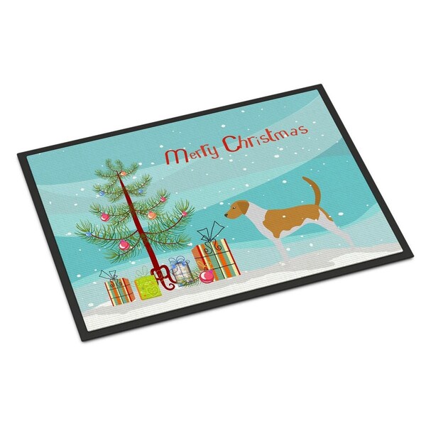 Carolines Treasures American Foxhound Merry Christmas Tree Indoor or Outdoor Mat 18x27 BB2916MAT - main